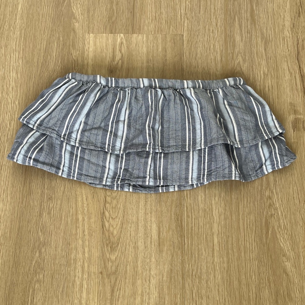 Hollister Blue and White Striped Crop Top